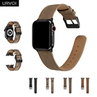 Ремешок URVOI для apple watch series 7 6 SE 5 4 3, удобный браслет из телячьей кожи с черной пряжкой для iwatch, 41 45 мм
