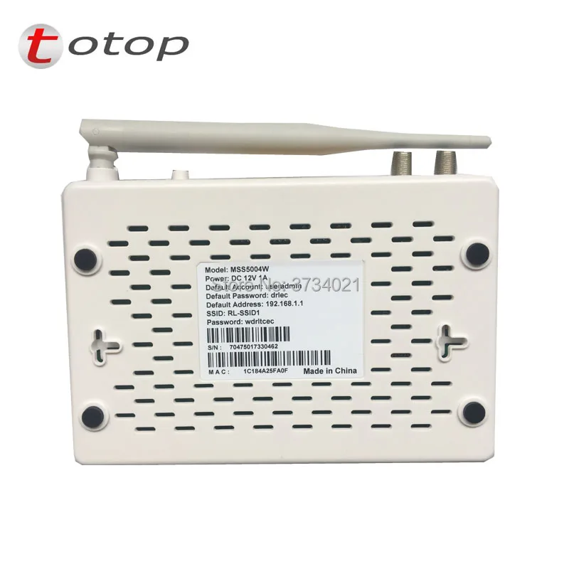 EOC раб MSS5004W модем с 1 * ТВ + CA 4 10/100 м RJ45 порты и разъёмы 300 Мбит/с Скорость Wi-Fi Порты |