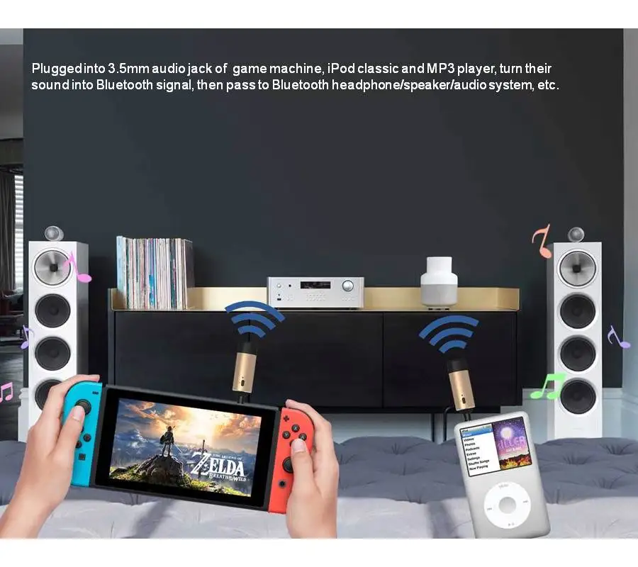 Беспроводной адаптер Reiyin аудио 3 5 мм Bluetooth 4 1 для ipod классический MP3 ТВ