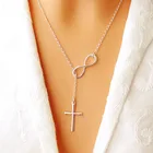 KUNIU хит продаж, ожерелье с крестом 8 слов, серебряное женское ожерелье с кулоном, звено цепи, подарок для женщин, леди, Свадебная вечеринка