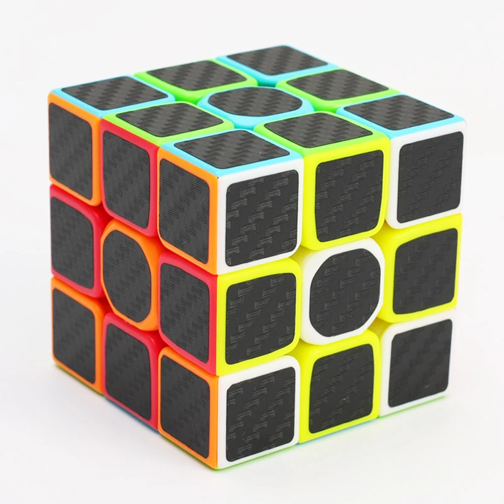 Высокое качество 3x3x3 Magic Cube углеродного волокна наклейки в форме Куба Скорость