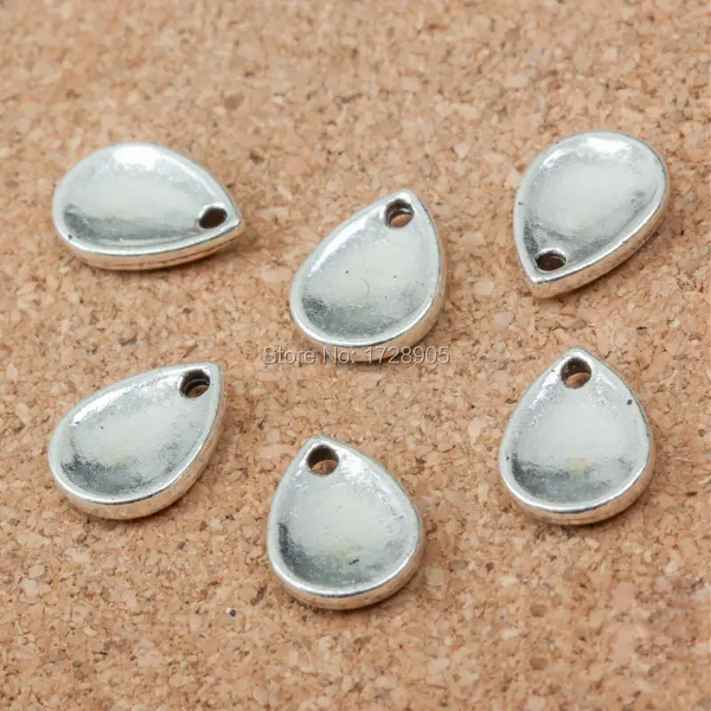 Подвески из серебра 10 шт. 11*8*2 мм DIY античные серебряные подвески в виде капли воды