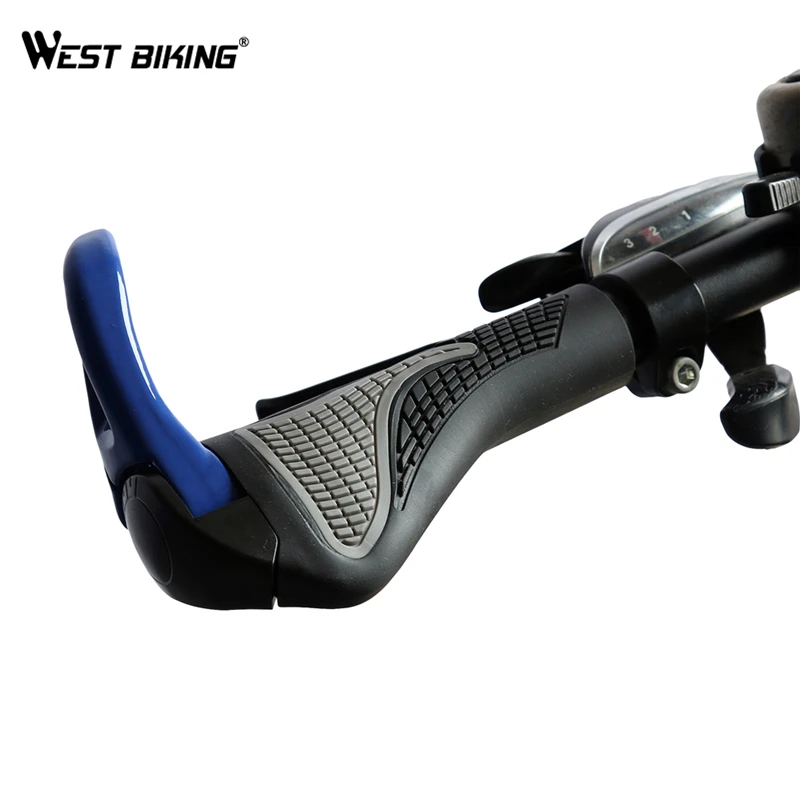 WEST BIKING велосипед MTB Компоненты бар заканчивается Рули резиновые накладки Алюминий Баренд ручка бар Эргономичный нажмите на мягкие ручки