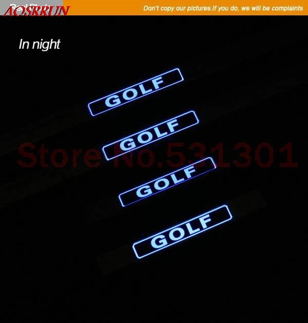 Светодиодный порог из нержавеющей стали Накладка для Volkswagen VW Golf 6 Varaint 2009-2012 автомобильные аксессуары Автомобильный Стайлинг для 3D наклейки