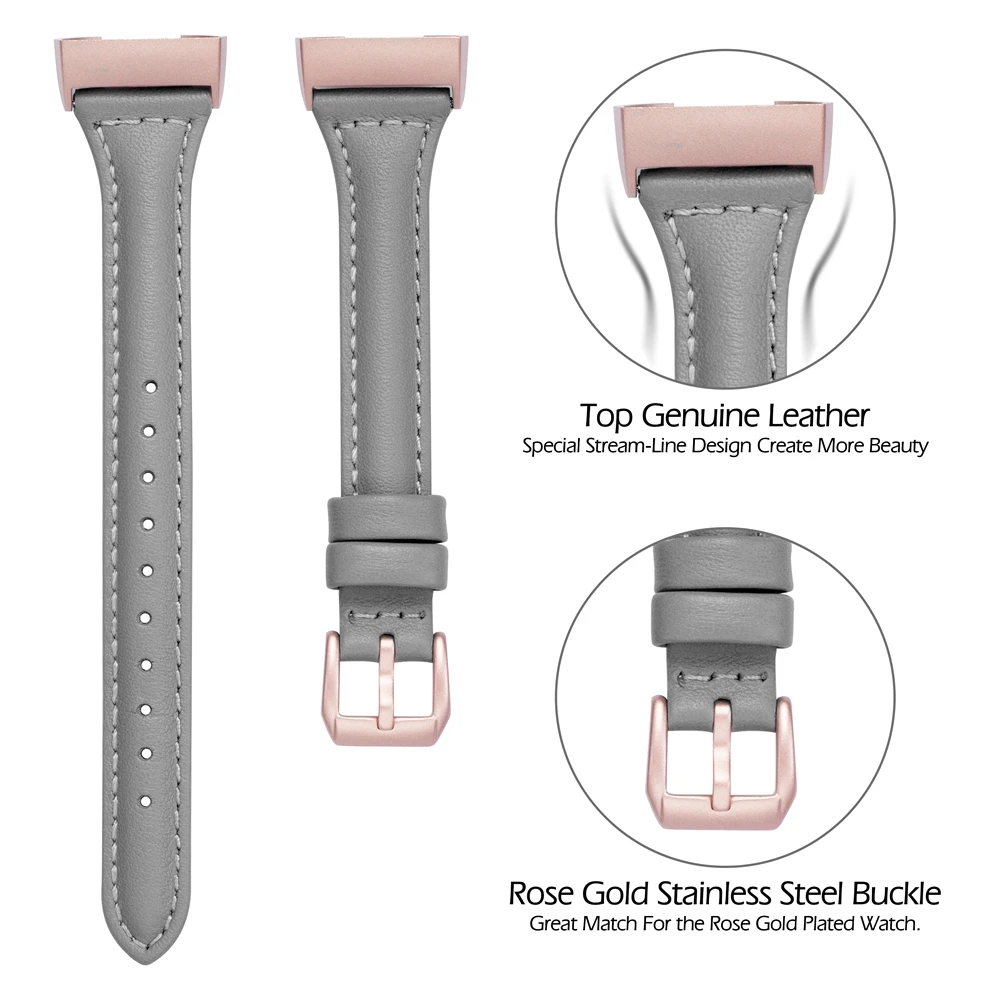 Toyouths тонкий кожаный ремешок для Fitbit заряд 3 полосы Смарт-часы фитнеса аксессуары
