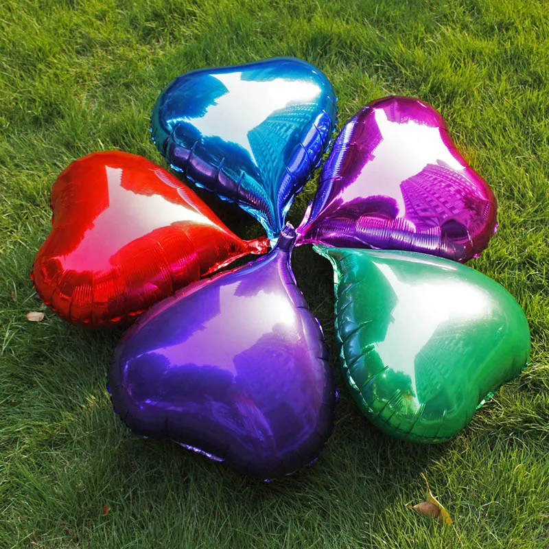 4 шт 18 дюймовый Свадебный водородный шар большое красное сердце ШАП фольга