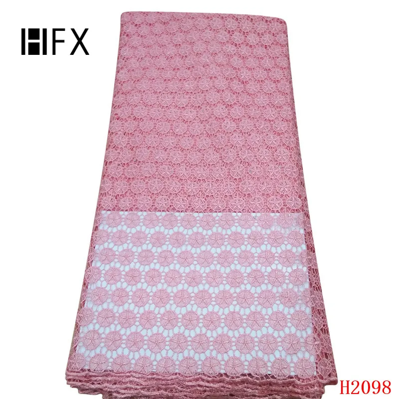 HFX Africa Lace High Quality Fabric Pink Nigeria Guipure Embroidery Dress Wedding Cord for Women X2098 | Дом и сад