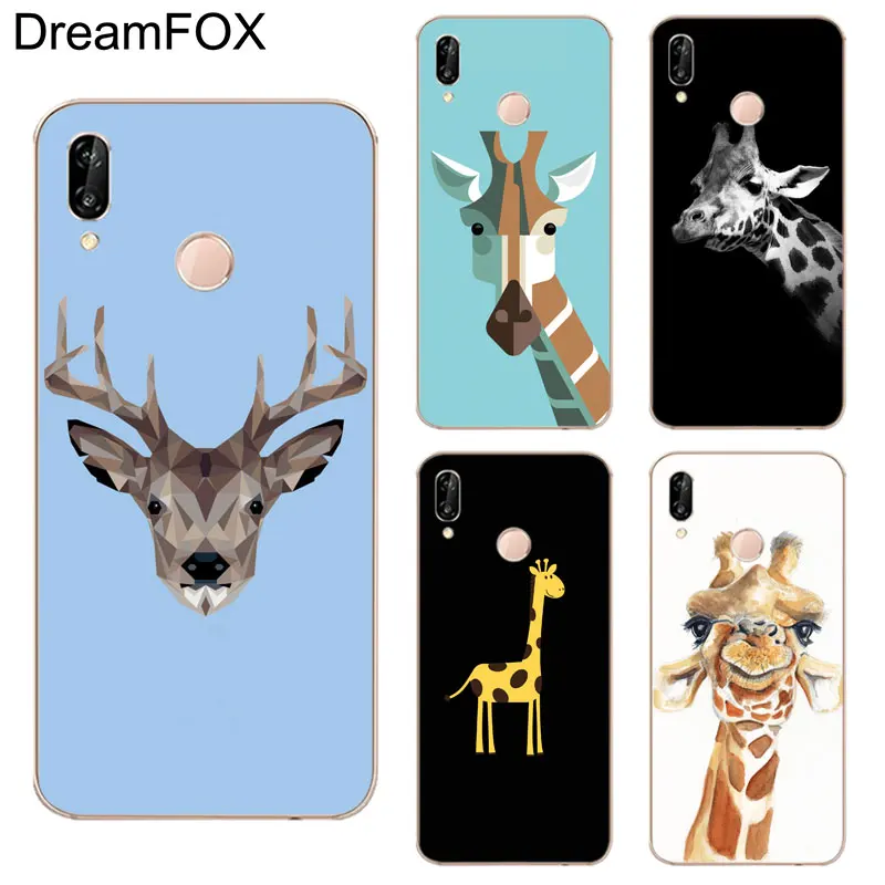 DREAMFOX K053 Прохладный Забавный Жираф Мягкие TPU силиконовый чехол для huawei Honor 6A 6C 7X9 10