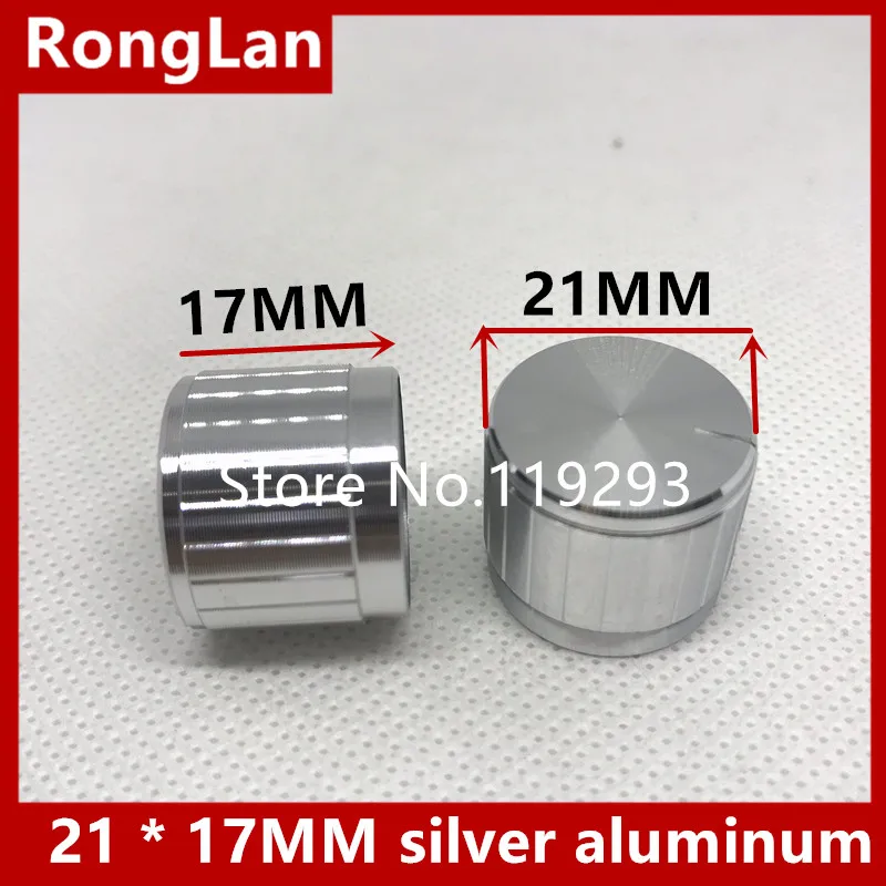 [BELLA]Top grade workmanship tangent 21 * 17MM silver aluminum shaft bore flowers potentiometer knob volume cap--100PCS/LOT