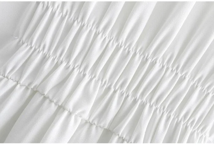 2019 Летнее белое платье рубашка с коротким рукавом однобортное длинное