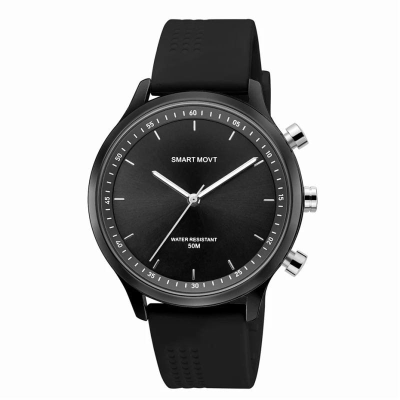Черный EXRIZU для мужчин и женщин кварцевые Смарт часы Bluetooth Smartwatch трекер активности Спорт 5ATM 50 м водонепроницаемый SOS ключ светящиеся иглы - Цвет: Черный