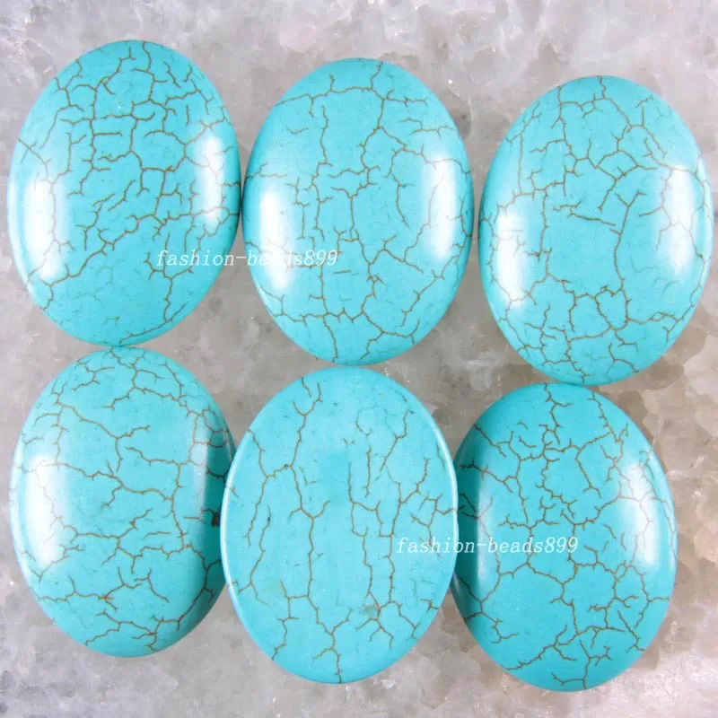 

Free Shipping Fashion Jewelry 30X40X8MM Oval Blue Howlite CAB Cabochon 10Pcs K1820