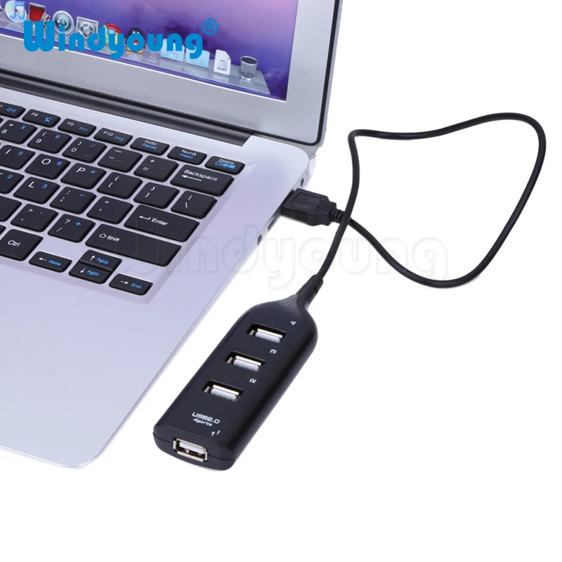 Порт able новый 4 порта USB 2 0 высокая скорость тонкий компактный мини разветвитель