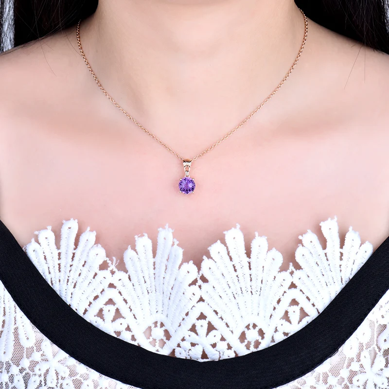 LOVERJEWELRY женские фиолетовые бриллиантовые украшения из розового золота 14 карат