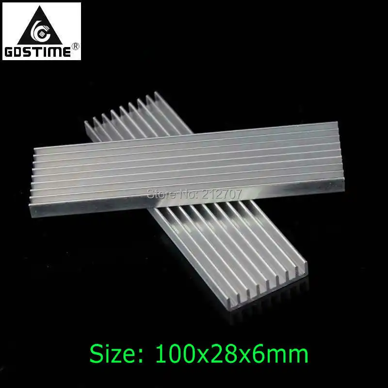 50 шт. Gdstime 100x28x6 мм DIY тепловой алюминиевый радиатор 100 для охлаждения