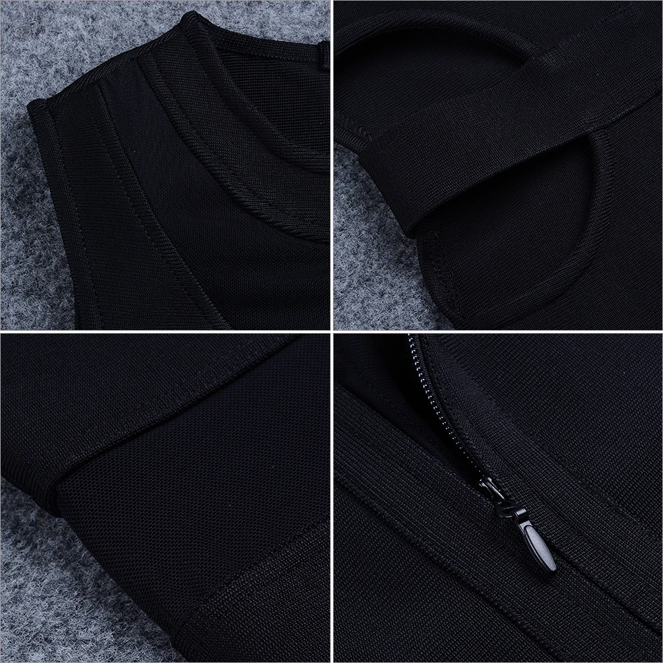 Женское облегающее платье Adyce черное сетчатое без рукавов вечернее праздничное