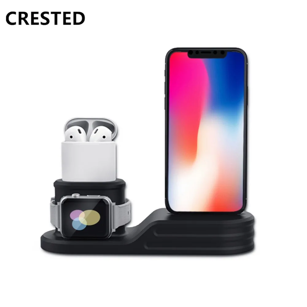 Зарядная док станция 3 в 1 для Apple watch зарядная Airpods IPhone 11 pro max xr X 10 9 8 7 6 iwatch series 5 4