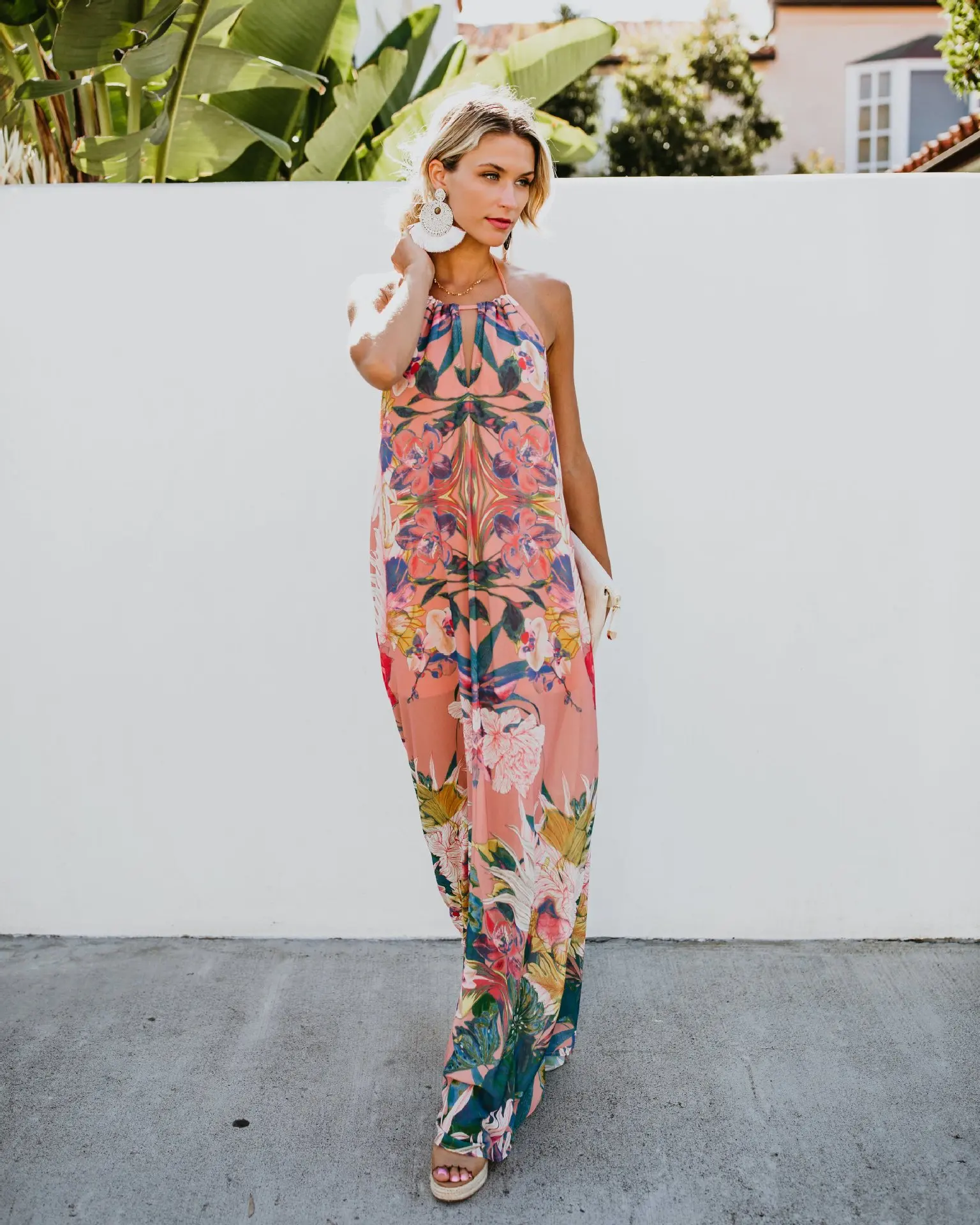 Женское длинное платье с принтом в стиле бохо летнее винтажное пляжное на