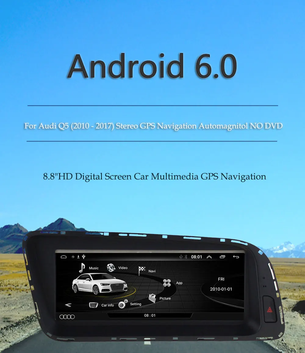 2 Din Android 7,1 Автомагнитола для Audi Q5 2010 2011 2012 2013 Стерео gps навигация Автомагнитола