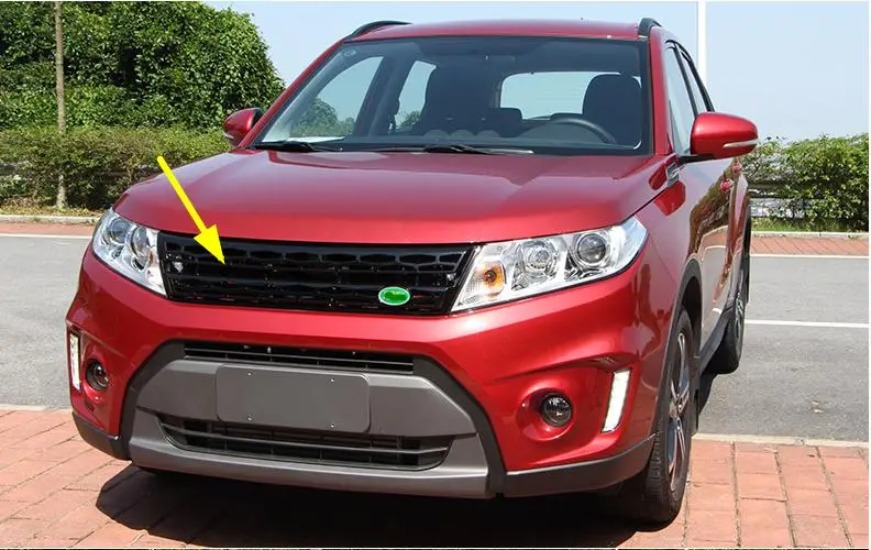 Высококачественный для Suzuki Vitara ABS хромированный обод хромированный Стайлинг бамперная решетка сетки крышки украшения аксессуары - Цвет: Армейский зеленый