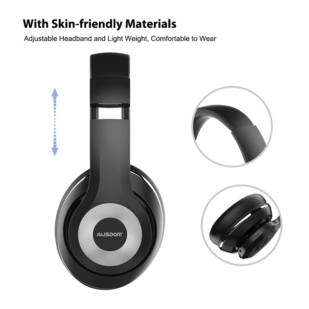 AUSDOM ANC10 V5.0 проводные беспроводные Bluetooth наушники 30H Play Time Складная активная