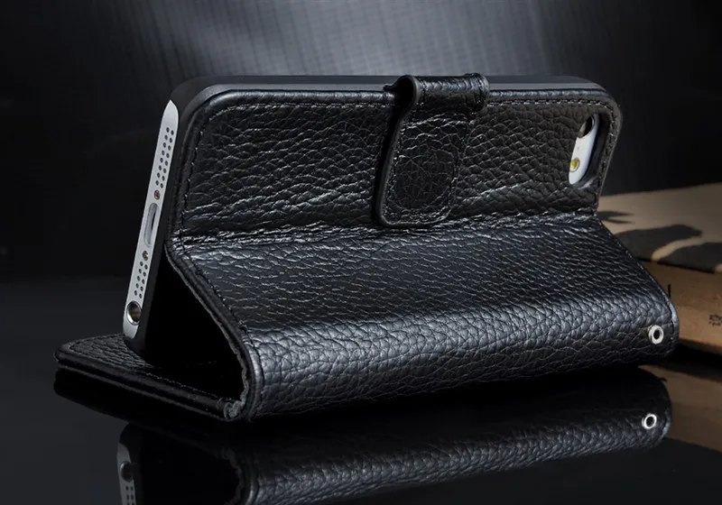 Vintage Business Type 100% Genuine Leather Flip Cover case for iphone 5 5S Real cowhide Retro-Lichess Pattern! Color |