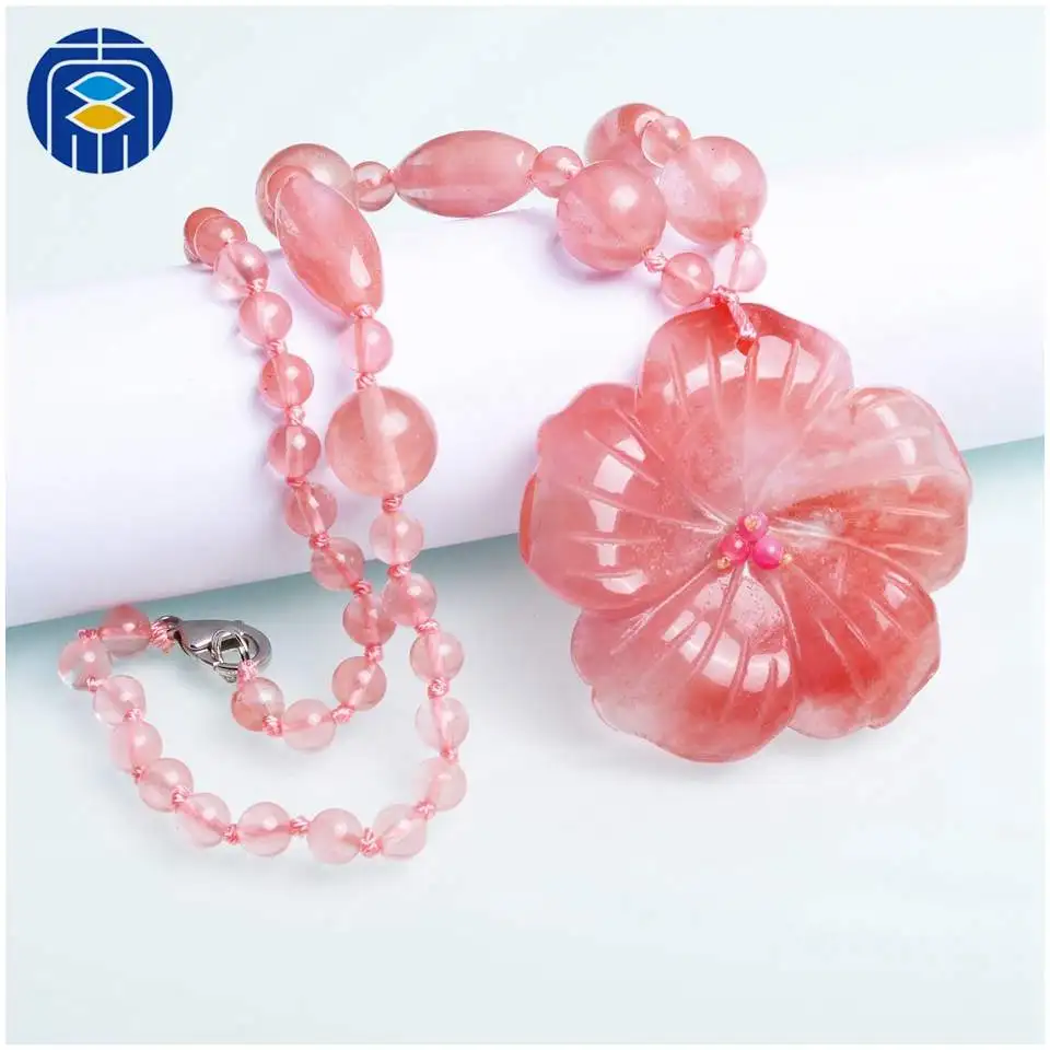 N-D010 Cherry JuleeCrystal женское эффектное ожерелье с натуральными камнями цветы кулон ожерелье модное ожерелье с камнями - Окраска металла: N-D010 Cherry