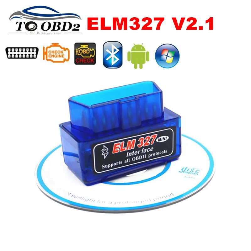 ELM327 Супер Мини Синий Bluetooth V2.1 OBD OBDii код считыватель ELM 327 работает Android Крутящий момент/Symbian Авто диагностический сканер