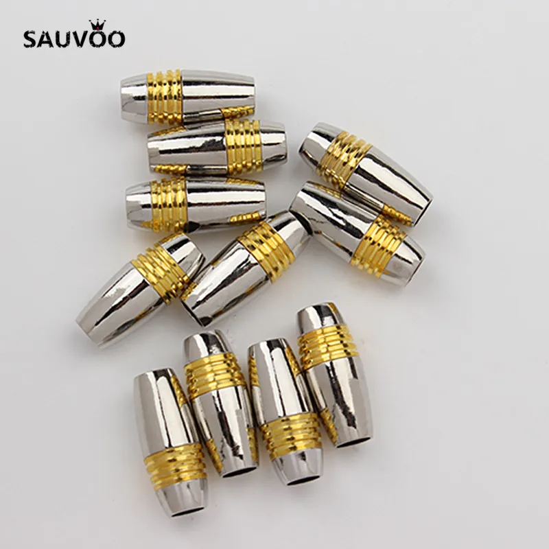 

SAUVOO 10pcs Round Copper Strong Magnetic Clasps Connector End Caps 5mm Gold Color Side For DIY Bracelet Jewelry Findings F1982