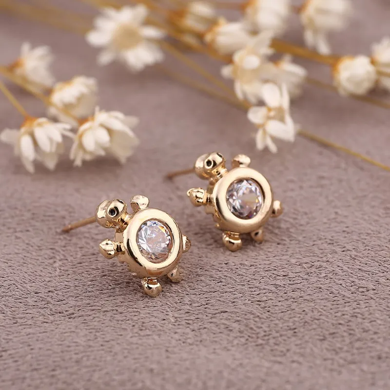 1 пара! Модные милые женские и мужские маленькие серьги гвоздики с черепахой