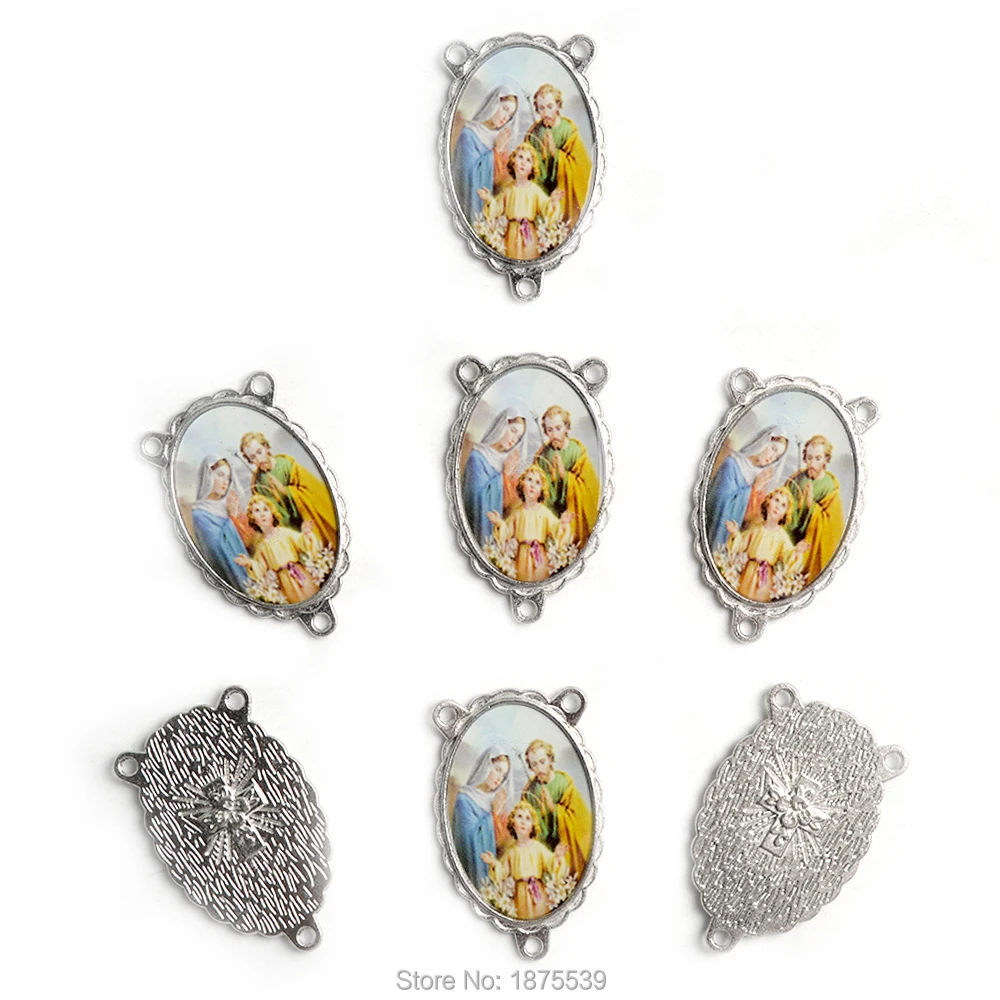 Большая сплав четки Центральная медаль 39*25 мм Иисуса милости Mary Our Lady of Grace St Pio Holy family - Цвет: RQ143-8