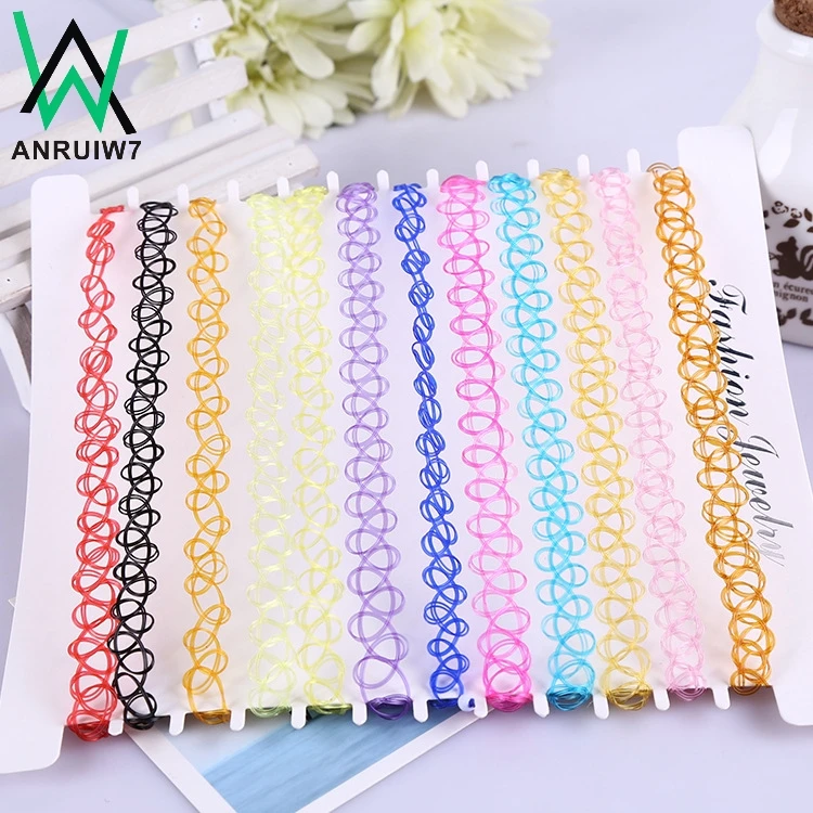 12 шт./лот Новинка ожерелье в винтажном стиле виде тату колье для женщин и девочек