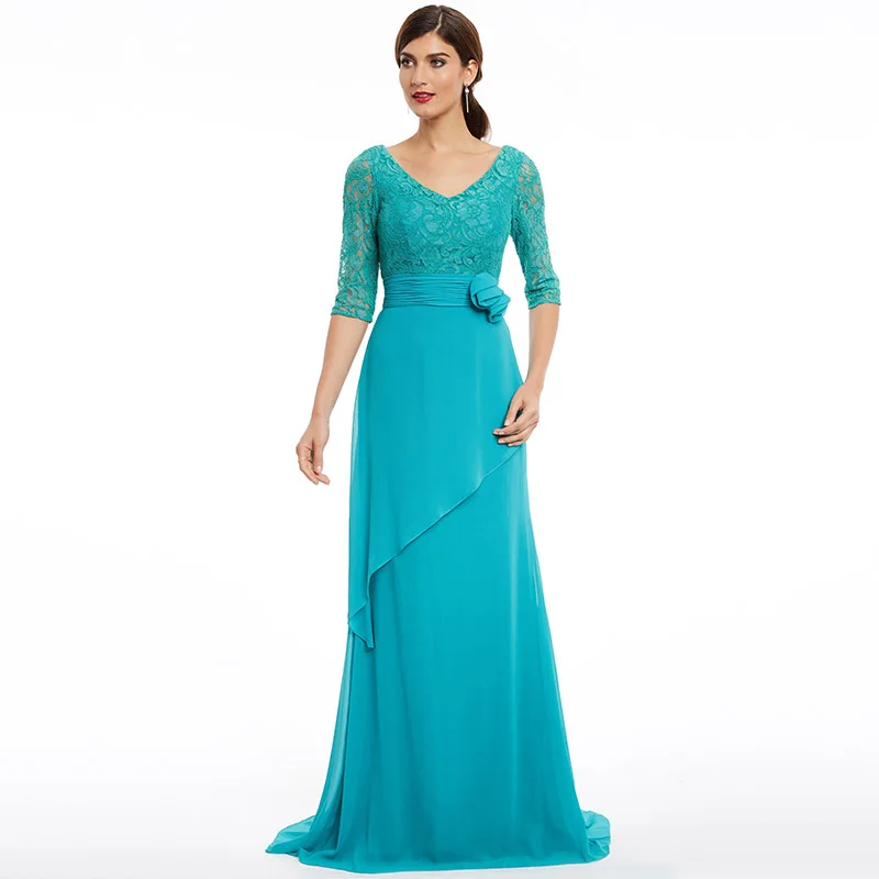 Женское вечернее платье в пол tanpel синее с v образным вырезом и коротким рукавом