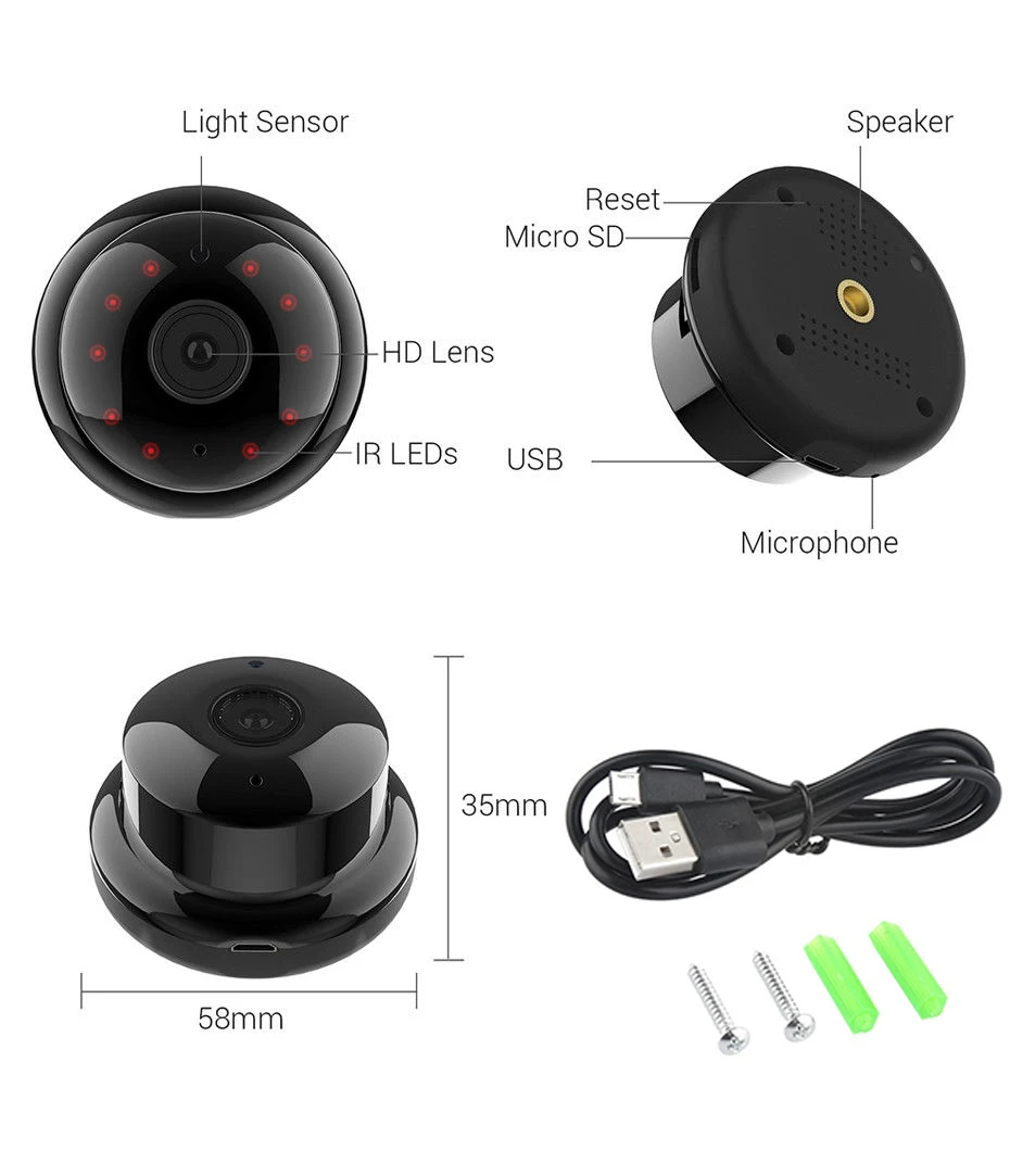CCTV сетевая паутина Камера 960 P/1080 P IP камера с Wifi рыбий глаз Мини камеры для