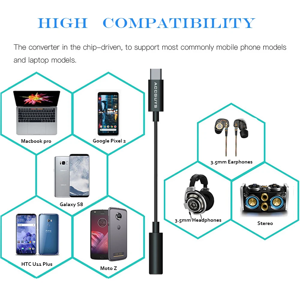 ACCGUYS USB Type C штекер 3 5 мм гнездо Aux аудио кабель адаптер наушники вызова музыка