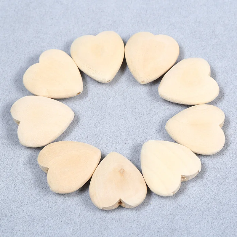 10/PCS DIY 25mm heart-shaped natural wood chip earrings accessories jewelry wooden necklace beads | Украшения и аксессуары