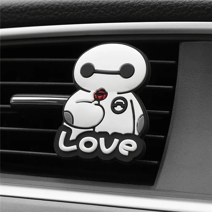 Love Автомобильный орнамент милый ПВХ Baymax освежитель воздуха автомобильный ароматизатор зажим на вентиляцию украшение интерьера автомобиля ароматерапия диффузор - Название цвета: Love