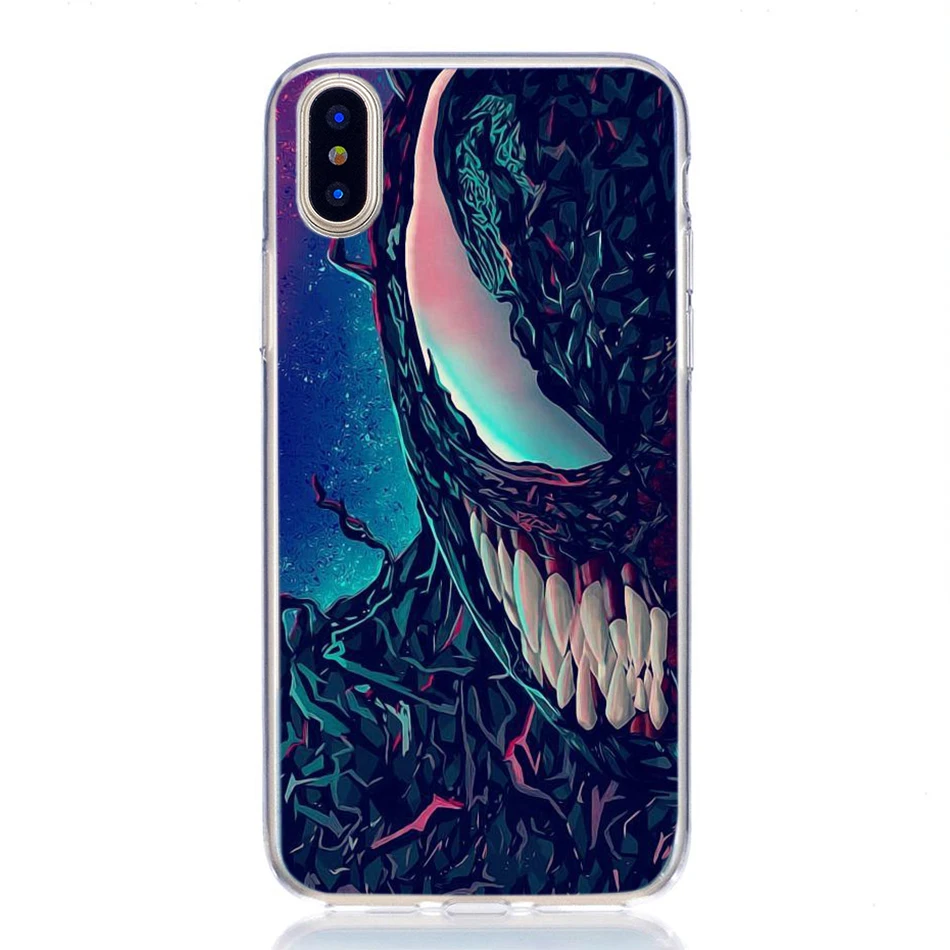 Классный чехол для iphone x xs max xr 7 8 6s 6 plus силиконовый с мультяшным venom avenger