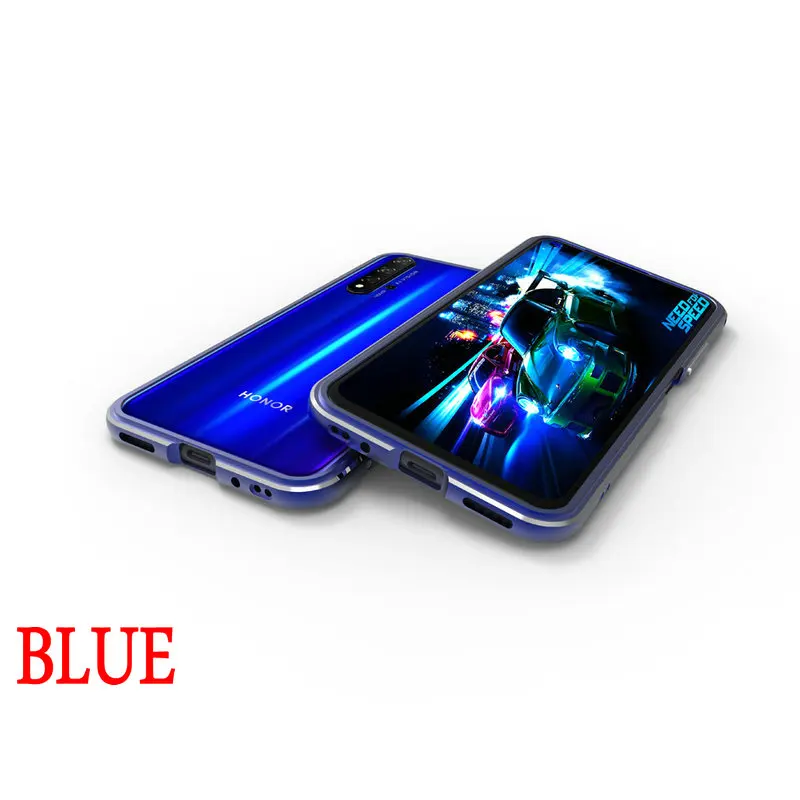 Huawei Honor 20 Pro Honor20 рамка роскошный ультра тонкий ударопрочный защитный чехол алюминиевый бампер для huawei Honor 20 чехол s крышка - Цвет: Blue