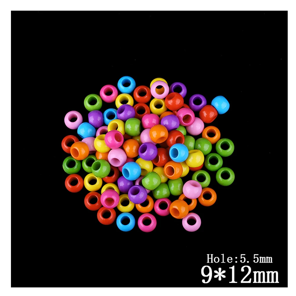 80 шт./лот многоцветные акриловые Круглые бусины с большим отверстием аксессуары