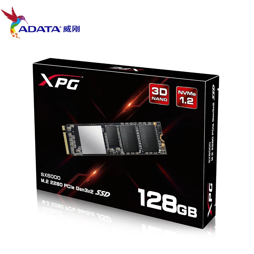 ADATA XPG SX6000 PCIe 128 ГБ 256 Гб 3D NAND Gen3x2 M.2 2280 NVMe 1 2 R/W до 1000/800 Мб/с Твердотельный накопитель |