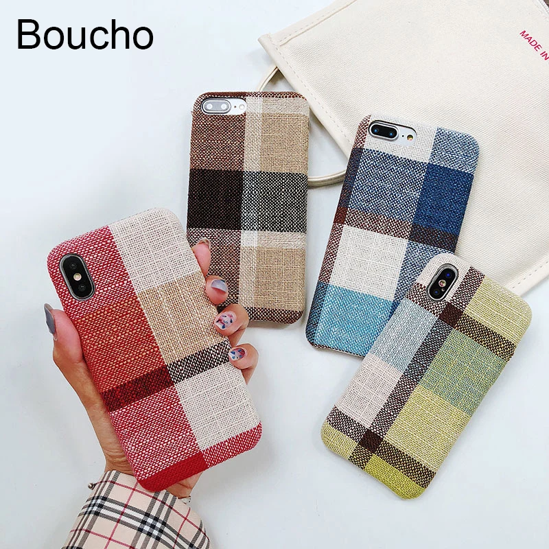 Чехол из мягкого ТПУ с текстурой ткани Boucho для iphone X XS MAX XR 6 6S 7 8 plus ультратонкий