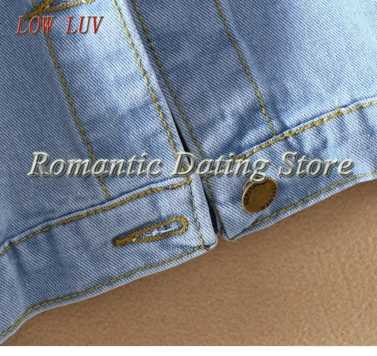 Женское джинсовое пальто с длинным рукавом повседневное тонкое вышивкой верхняя