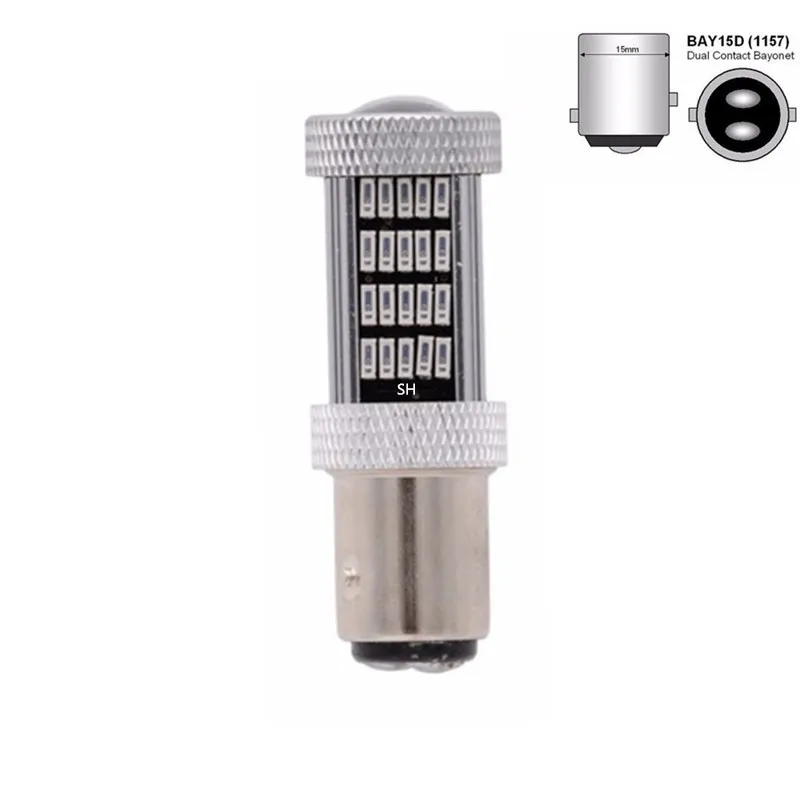 2PC Red Strobe Flashing 92-SMD-4014 1157 2357 BA15 S25 P21/4W SRCK LED Replacement Bulbs For Car Brake/Tail Lights | Автомобили и