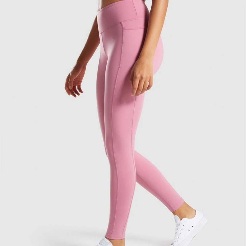 

Soft Naked-Feel Tummy Control Women Sport Yoga Pants High Waist 4 Way Stretch Tights Pocket Gym Jogging Fitness Athletic Legging
