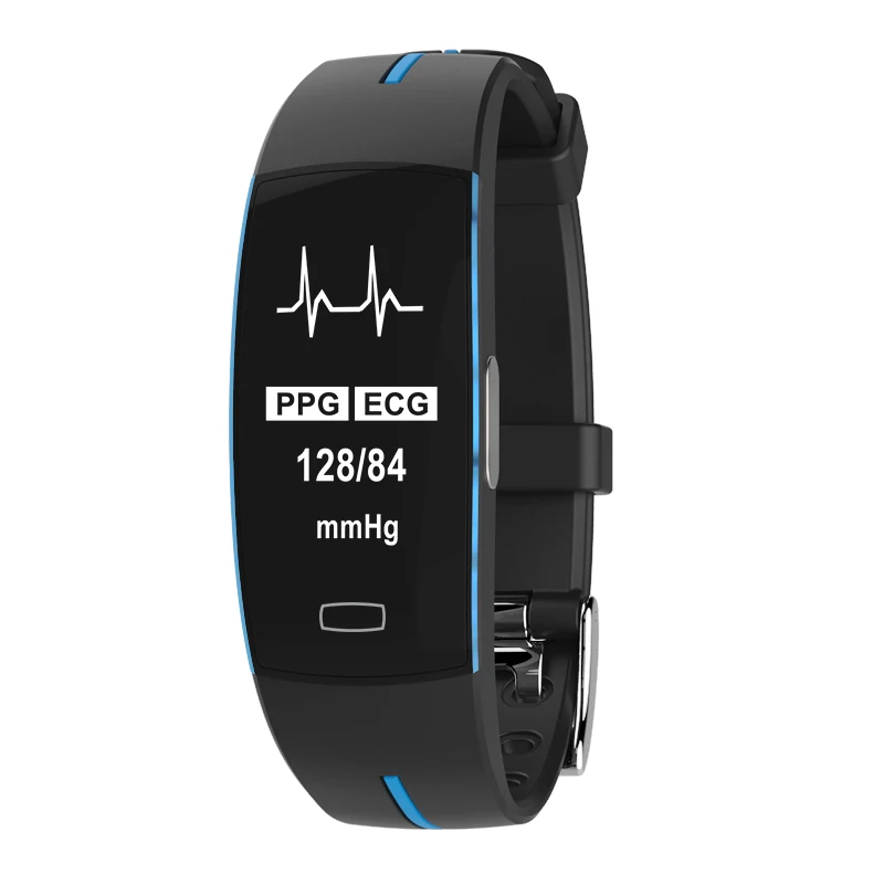 black blue P3 Смарт-часы ECG+ PPG кровяное давление монитор сердечного ритма шагомер спортивный браслет «Умные» часы для IOS Android IP67 водонепроницаемый - Цвет: black blue