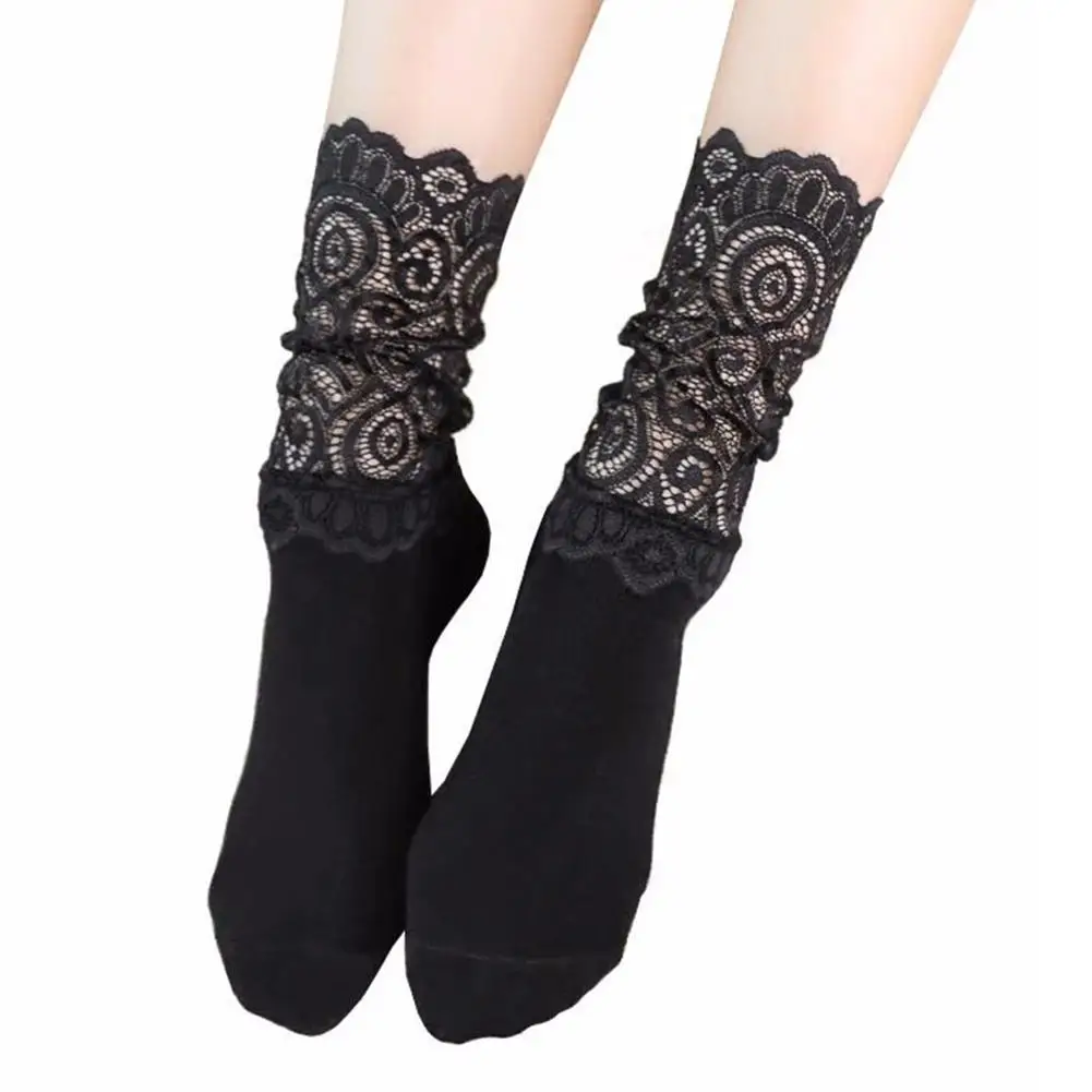 

Fashion Women Sweet Hollow Lace Casual Spring Summer Breathable Long Socks Hot