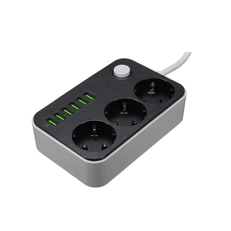 LDNIO умная USB лента питания Зарядка 6 USB порт 5 в 3,4 а зарядное устройство адаптеры 3 AC розетка ЕС вилка удлинитель