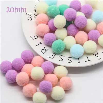 20mmwarmcolor 60pcs Мини Помпона смешанный Мягкий круглый Pompones шарики Пышная юбка с помпонами для малышей DIY одежды ручной работы рукоделия 8/10/15/20/25/30 мм - Цвет: 20mmwarmcolor 60pcs