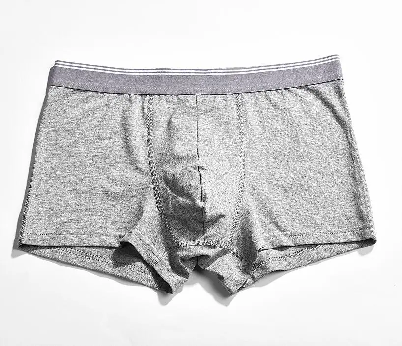 light gray Хлопковое нижнее белье, боксеры, мужские шорты, трусы для мужчин, s трусы, мужские боксеры, шорты, Homme, сексуальные удобные брендовые шорты - Цвет: light gray